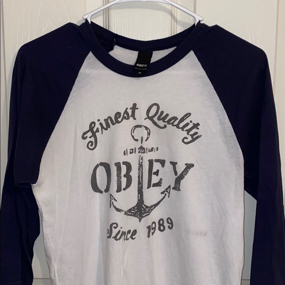 Obey quarter sleeve shirt
